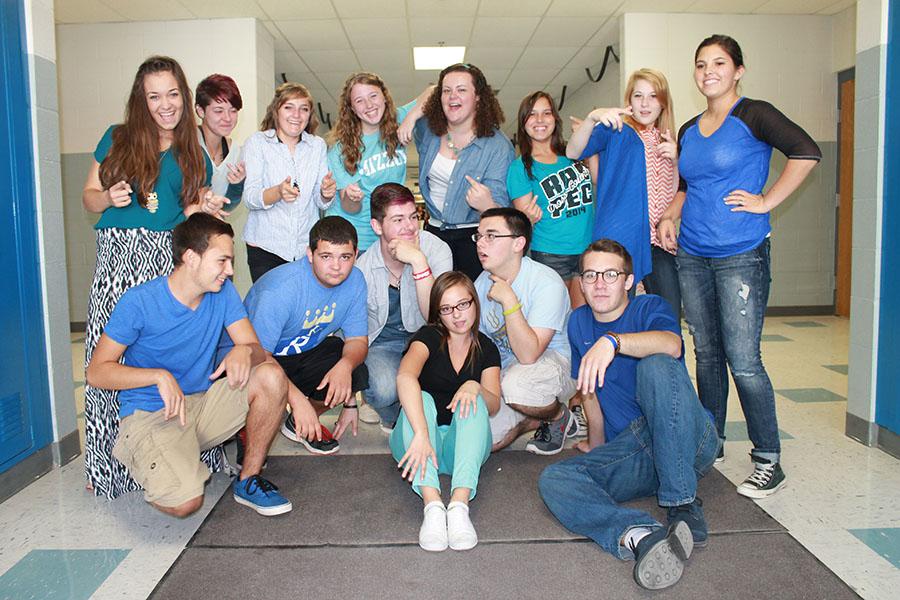 Seniors participate in Spirit Week by wearing their class color