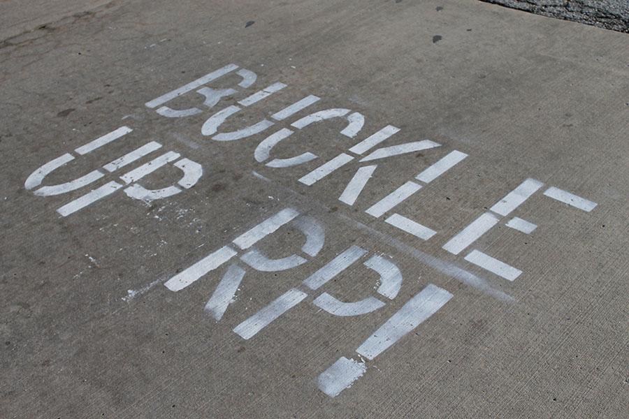 These messages are displayed all around the school parking lots, reminding students to be safe while driving.