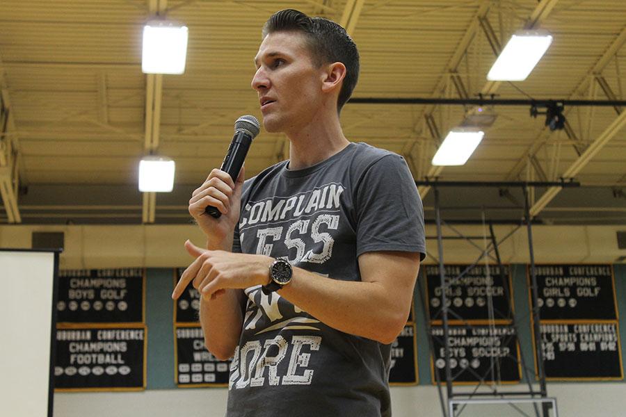 Recalling childhood memories, Scott Backovich  speaks to the school about dealing with difficult situations.