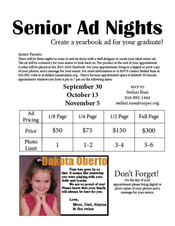 Schedule your Senior Ad appointment today!