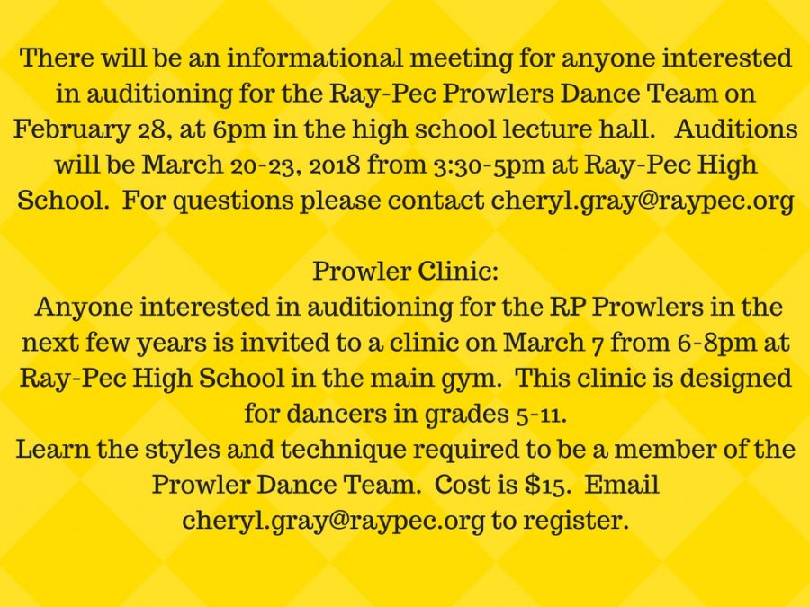 Prowlers auditions/clinic